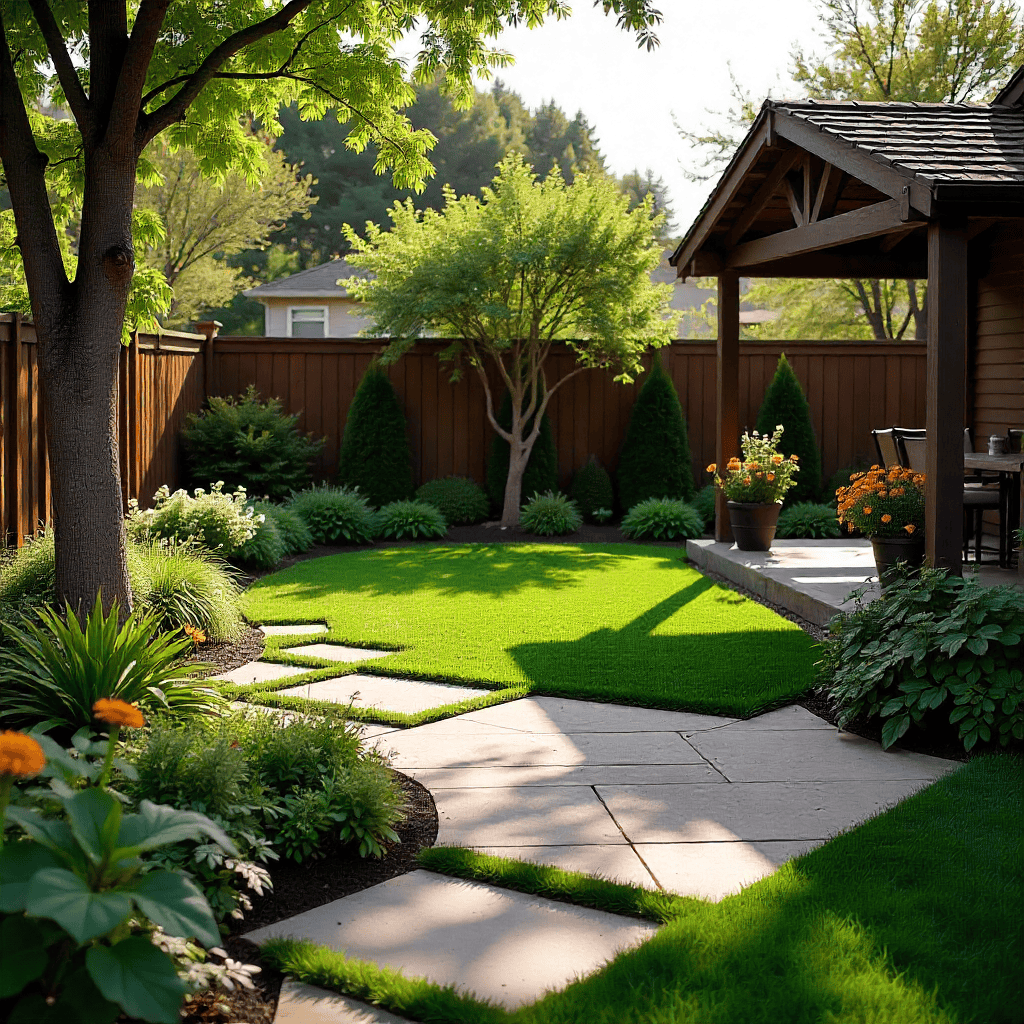 Lush renovated lawn with fresh stripes
